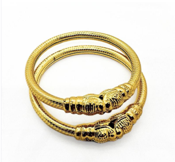 Sher Muh - Gold Plated Bangles - 1 Pair